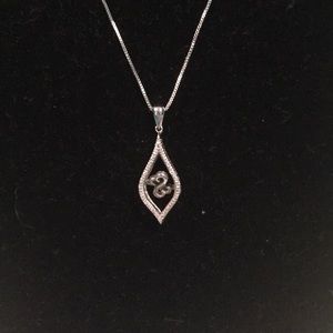 Open heart sterling silver pendant